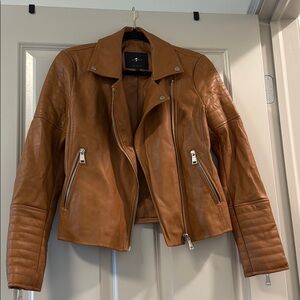 7 For All Mankind Camel Leather Jacket